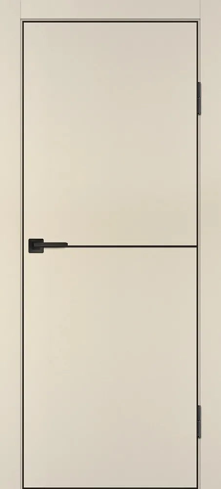 Фото Межкомнатная дверь П-19 кромка АБС черная c 4-х ст. Бежевый матовый